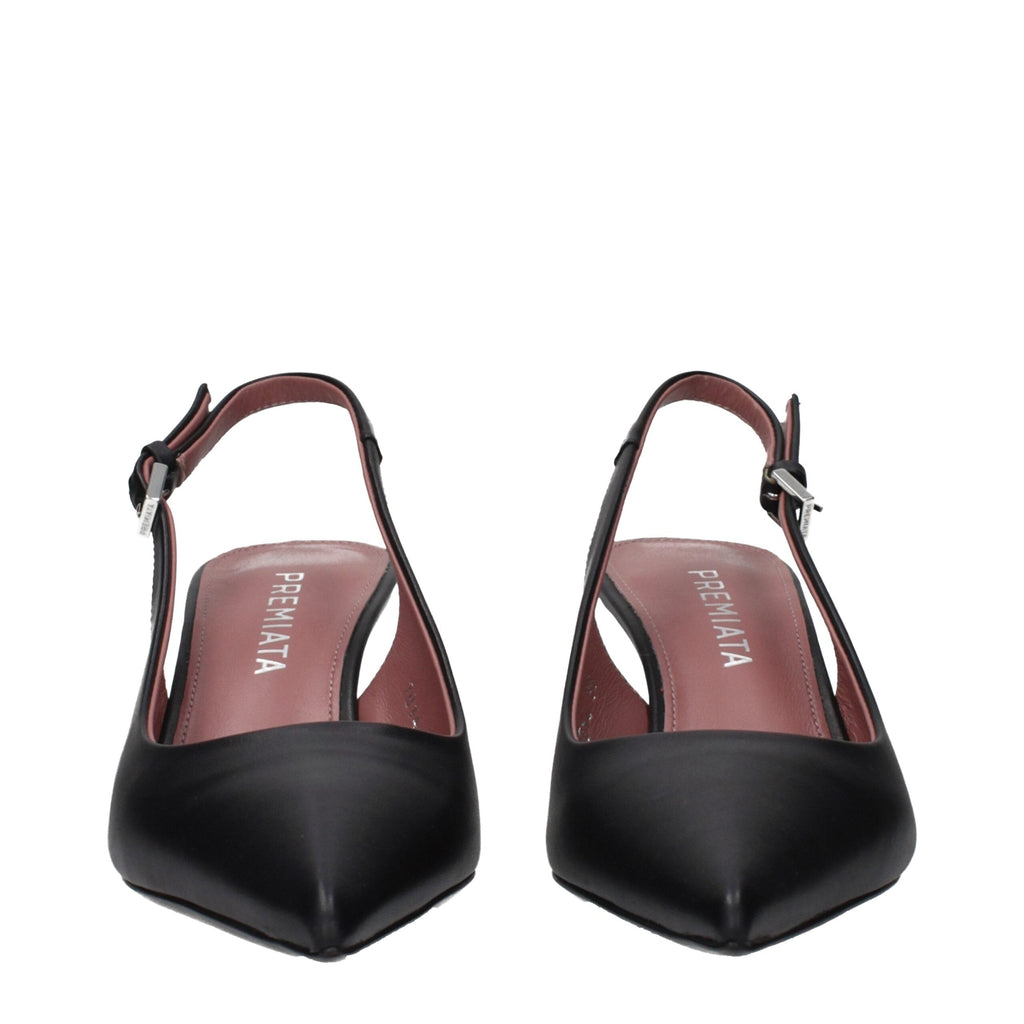 Premiata Black Leather Platform Women's Pumps