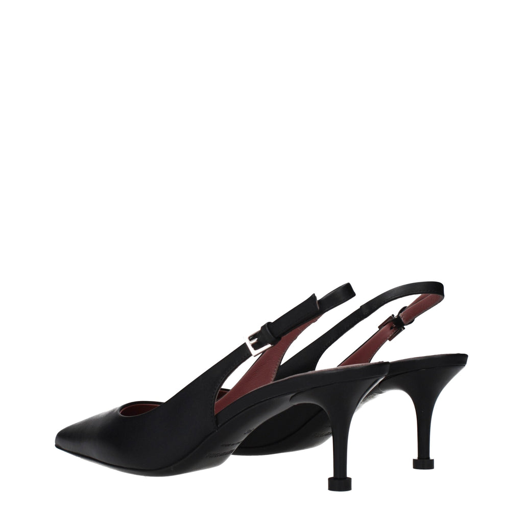 Premiata Black Leather Platform Women's Pumps
