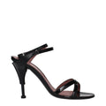 Premiata Black Leather Stiletto Heel Women's Sandals