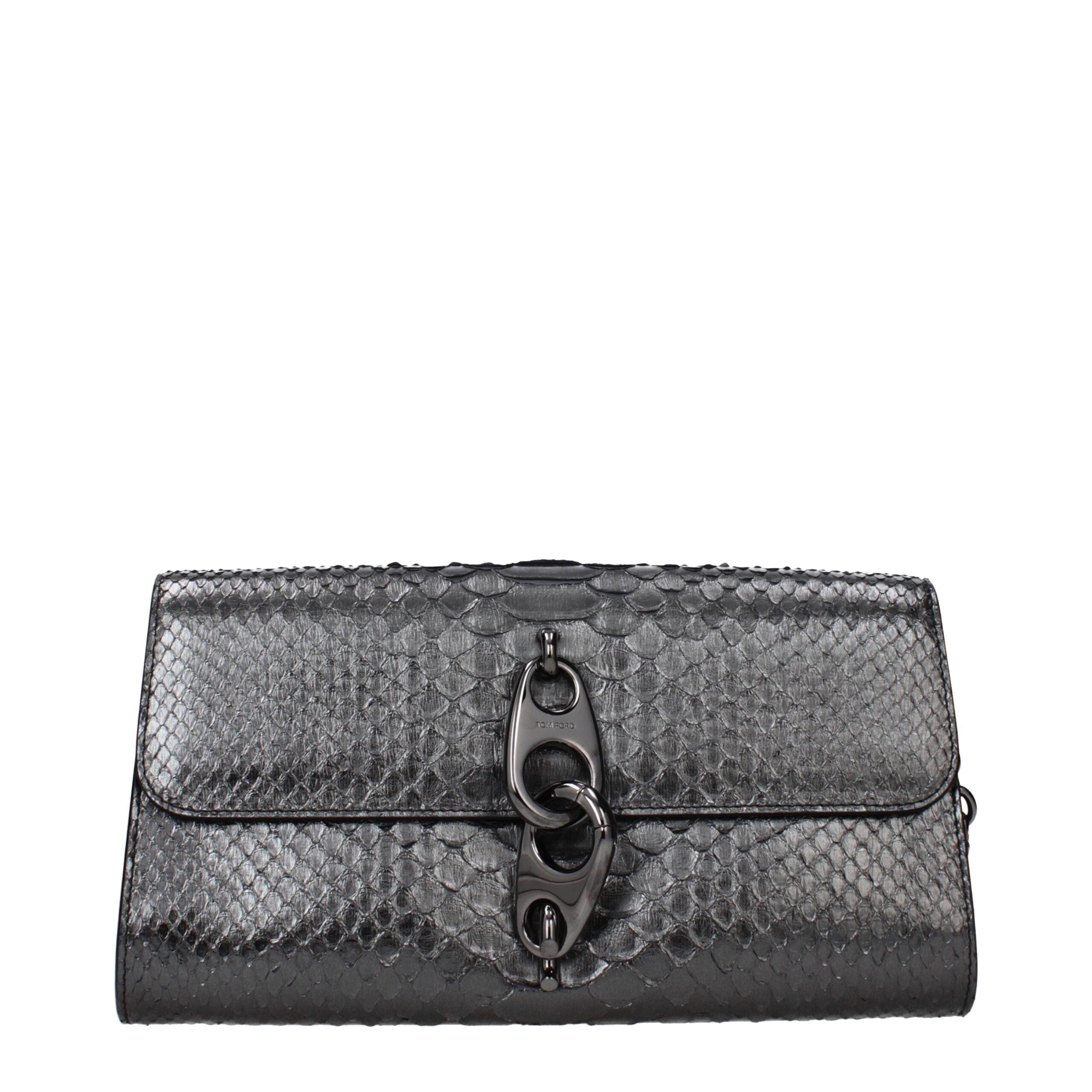 Tom Ford Gray Skin Clutch Women's Bag