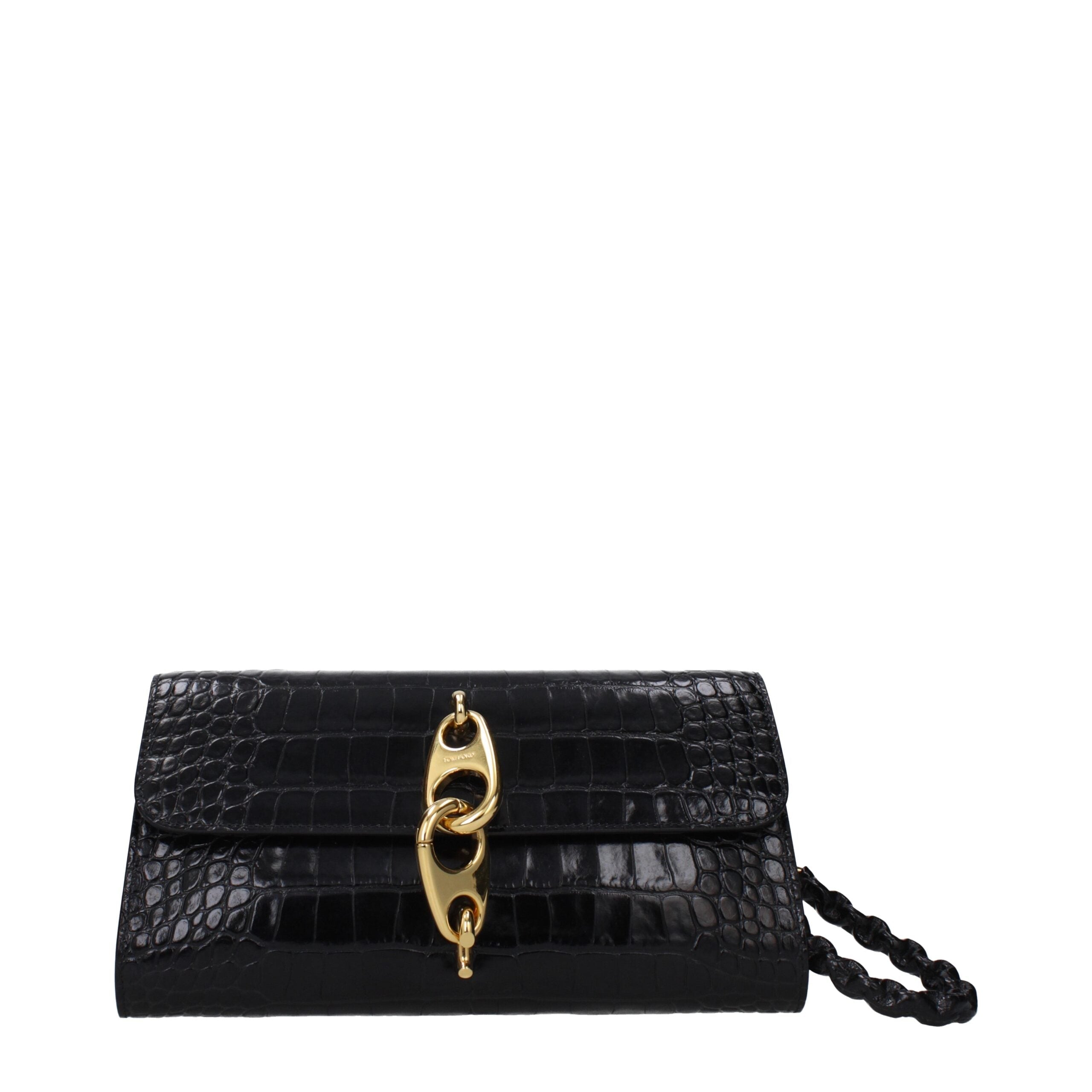 Tom Ford Black Leather Clutch Women's Bag