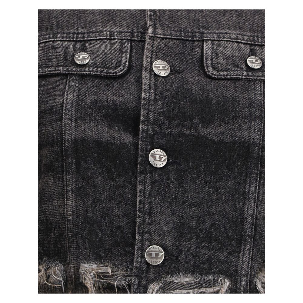 Diesel Gray Cotton Denim Women's Jacket