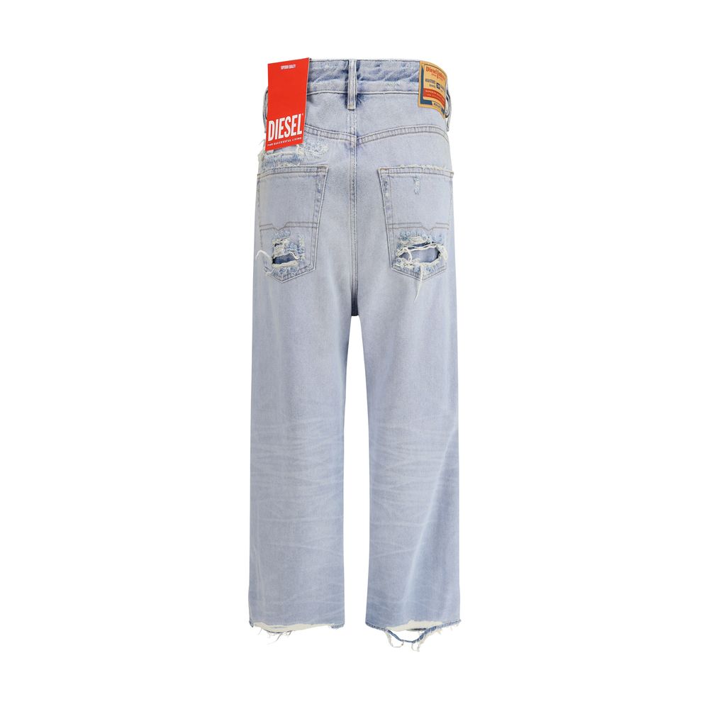 Diesel Light Blue Cotton Relaxed Fit Women's Jeans