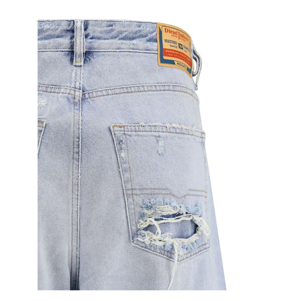 Diesel Light Blue Cotton Relaxed Fit Women's Jeans