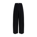 Max Mara Black Fleece Wool Casual Women's Pants