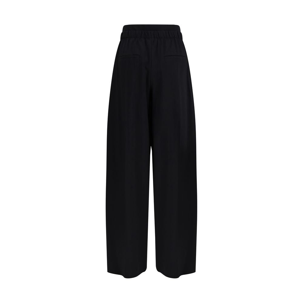 Max Mara Black Fleece Wool Casual Women's Pants