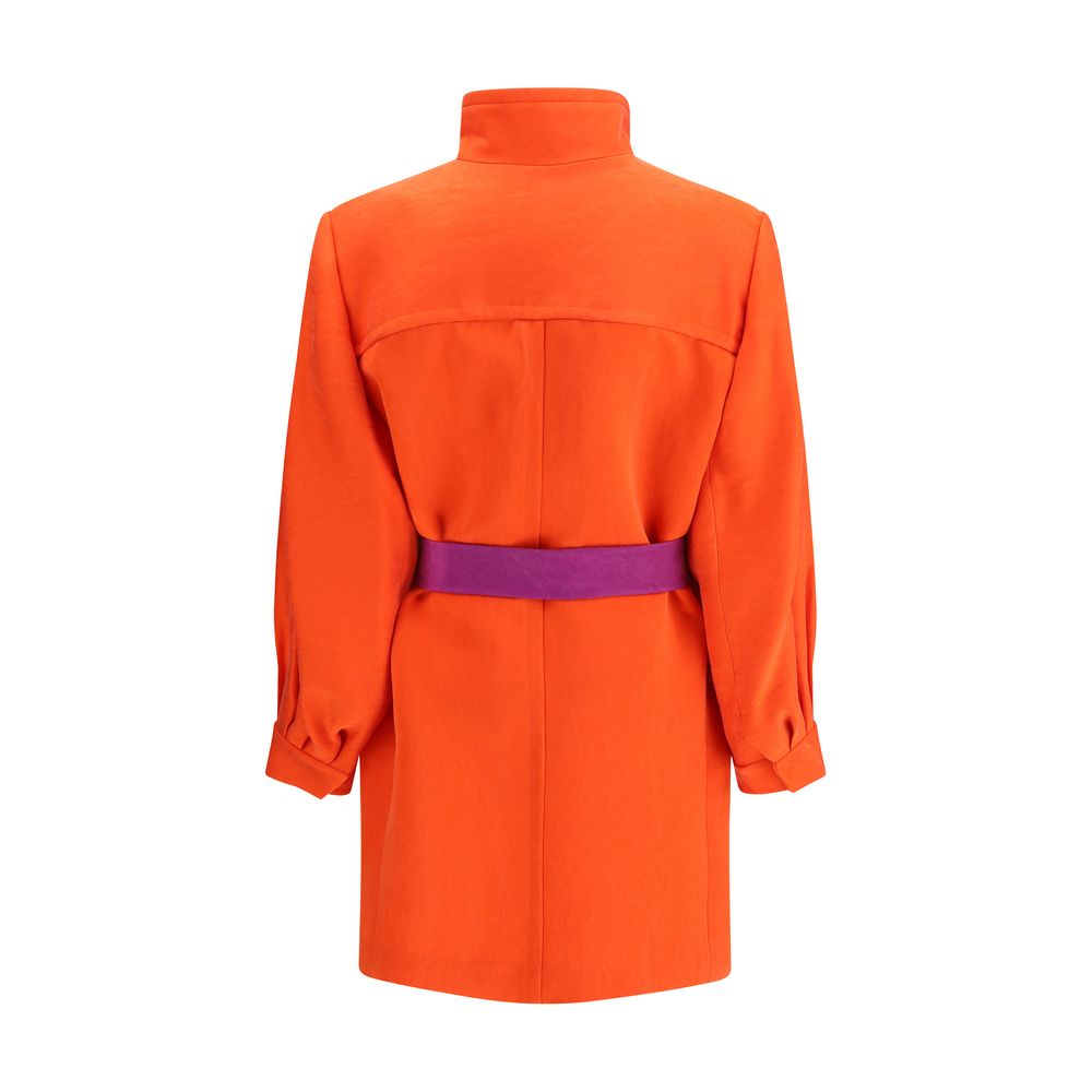 Saint Laurent Orange Silk Women's Coat