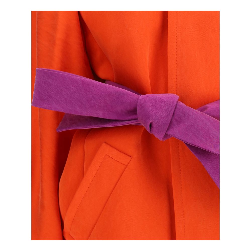 Saint Laurent Orange Silk Women's Coat