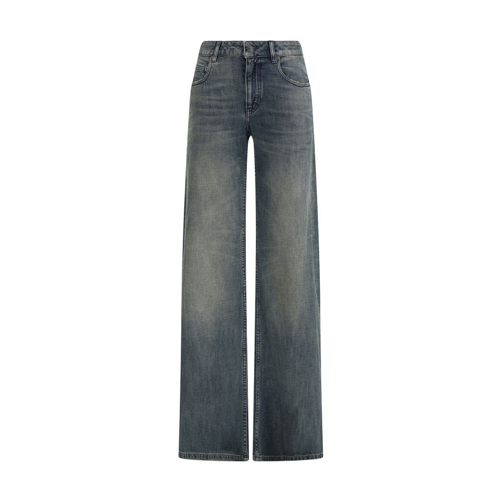 Balenciaga Blue Cotton Flared Women's Jeans