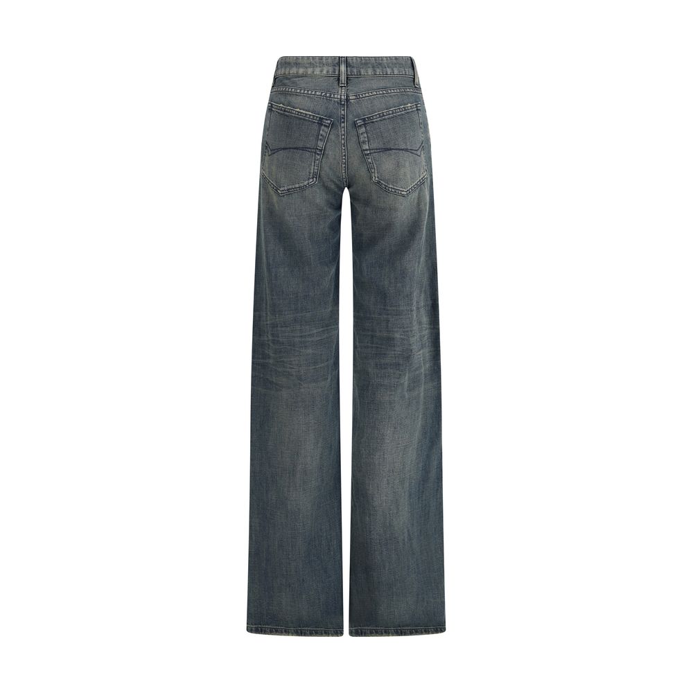Balenciaga Blue Cotton Flared Women's Jeans