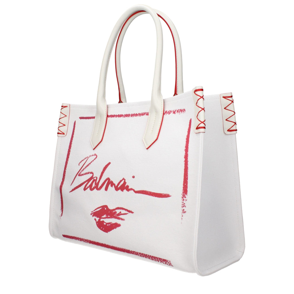 Balmain White Fabric Women's Handbag