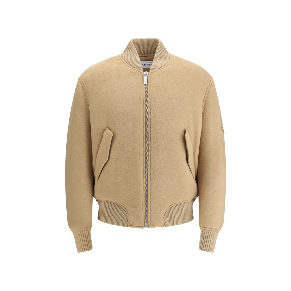Off-White Brown Cashmere Men's Bomber