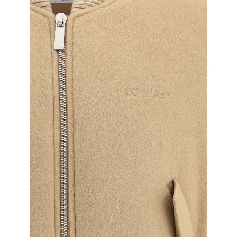 Off-White Brown Cashmere Men's Bomber