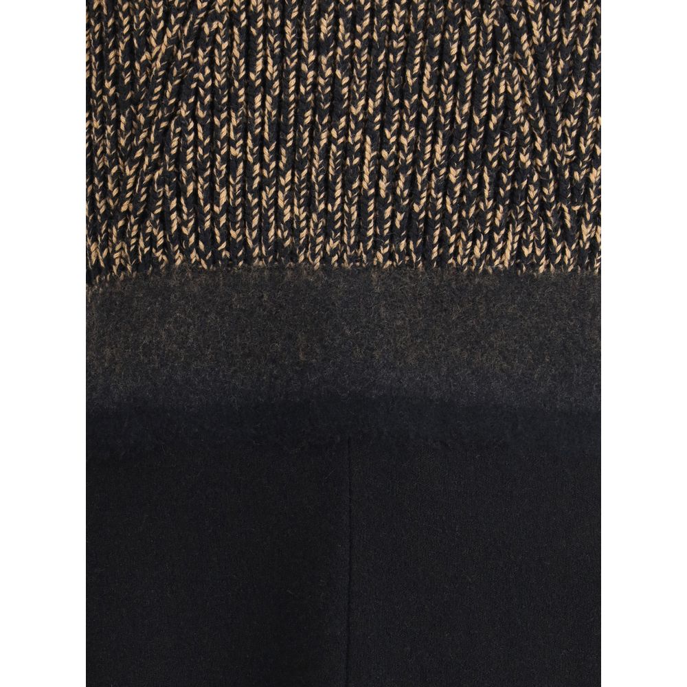 Prada Black Fleece Wool Casual Women's Dress