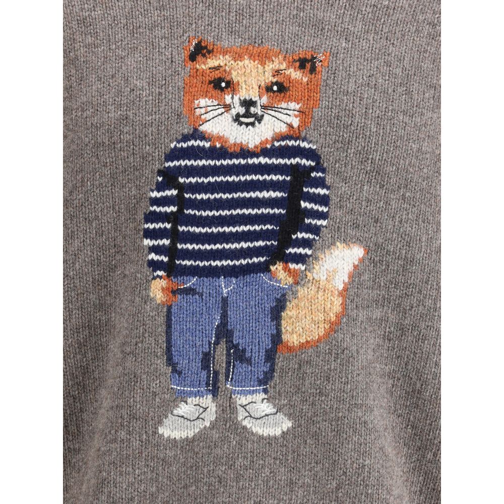 Maison Kitsuné Gray Wool Men's Sweatshirt