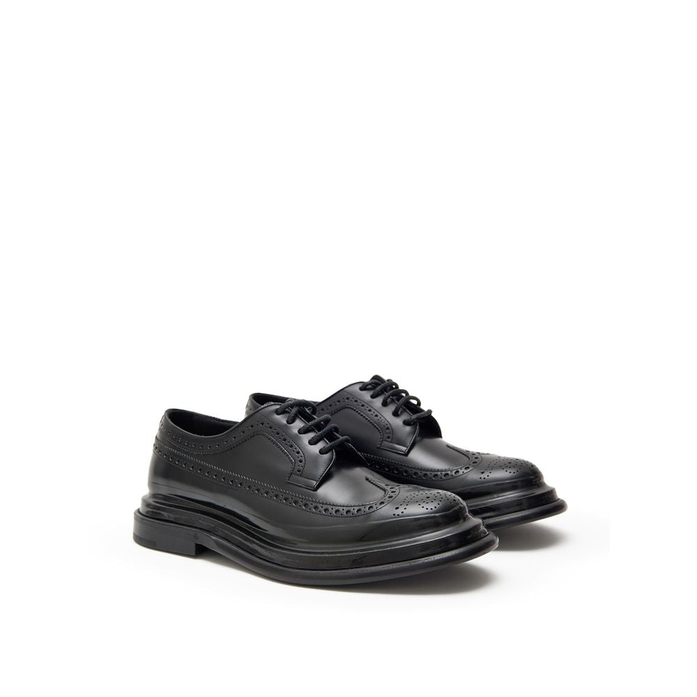 Dolce & Gabbana Black Leather Men's Moccassin
