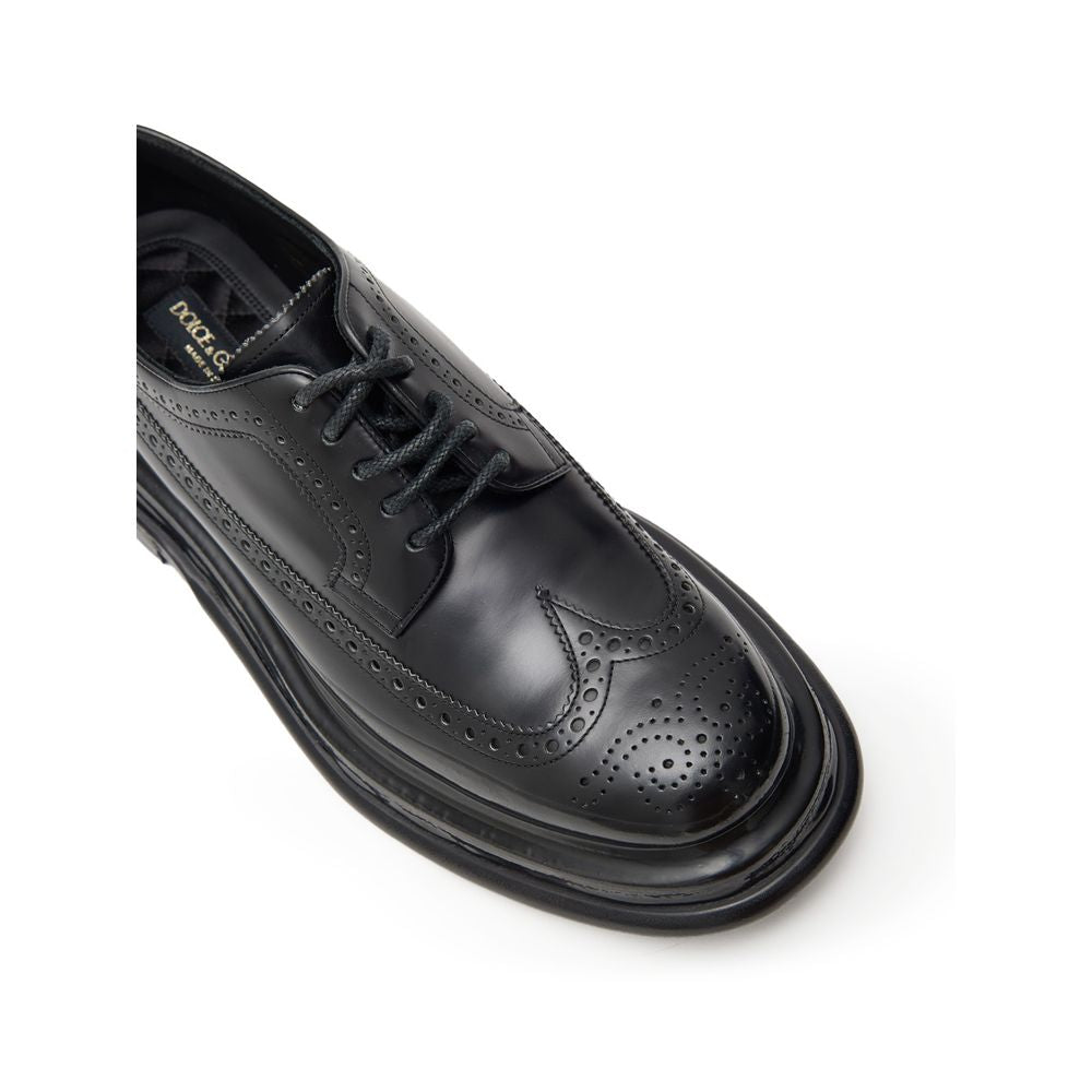 Dolce & Gabbana Black Leather Men's Moccassin