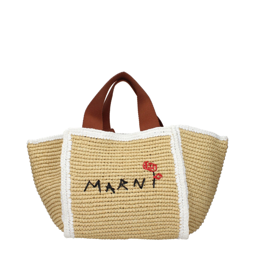 Marni Beige Raffia Women's Handbag