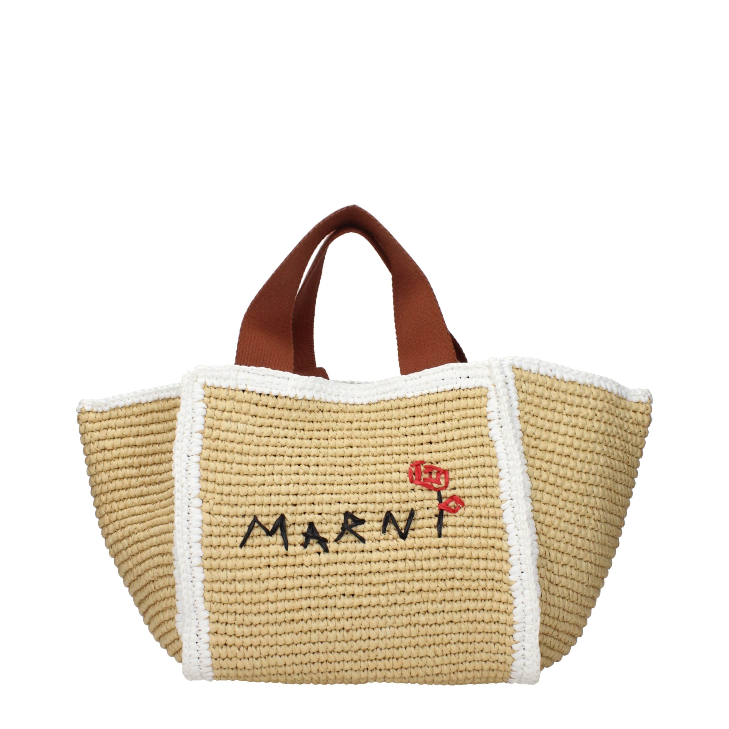 Marni Beige Raffia Women's Handbag