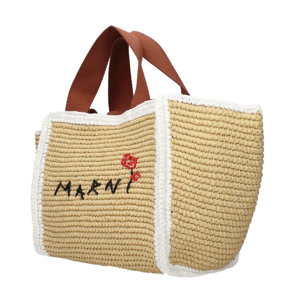 Marni Beige Raffia Women's Handbag