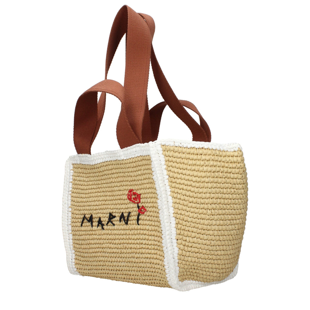 Marni Beige Raffia Women's Handbag