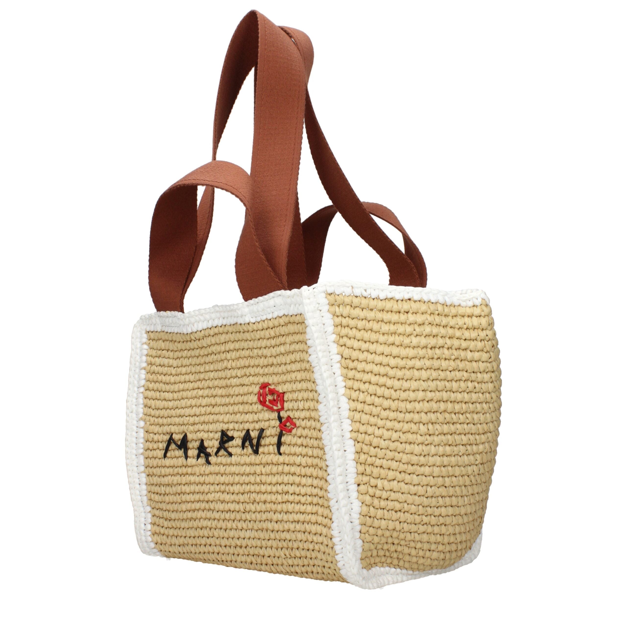 Marni Beige Raffia Women's Handbag