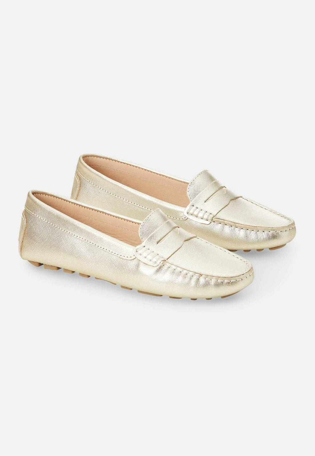 Mangará Atelier Gold Calf Leather Penny Loafers – Women’S Classic Driving Women's Shoes