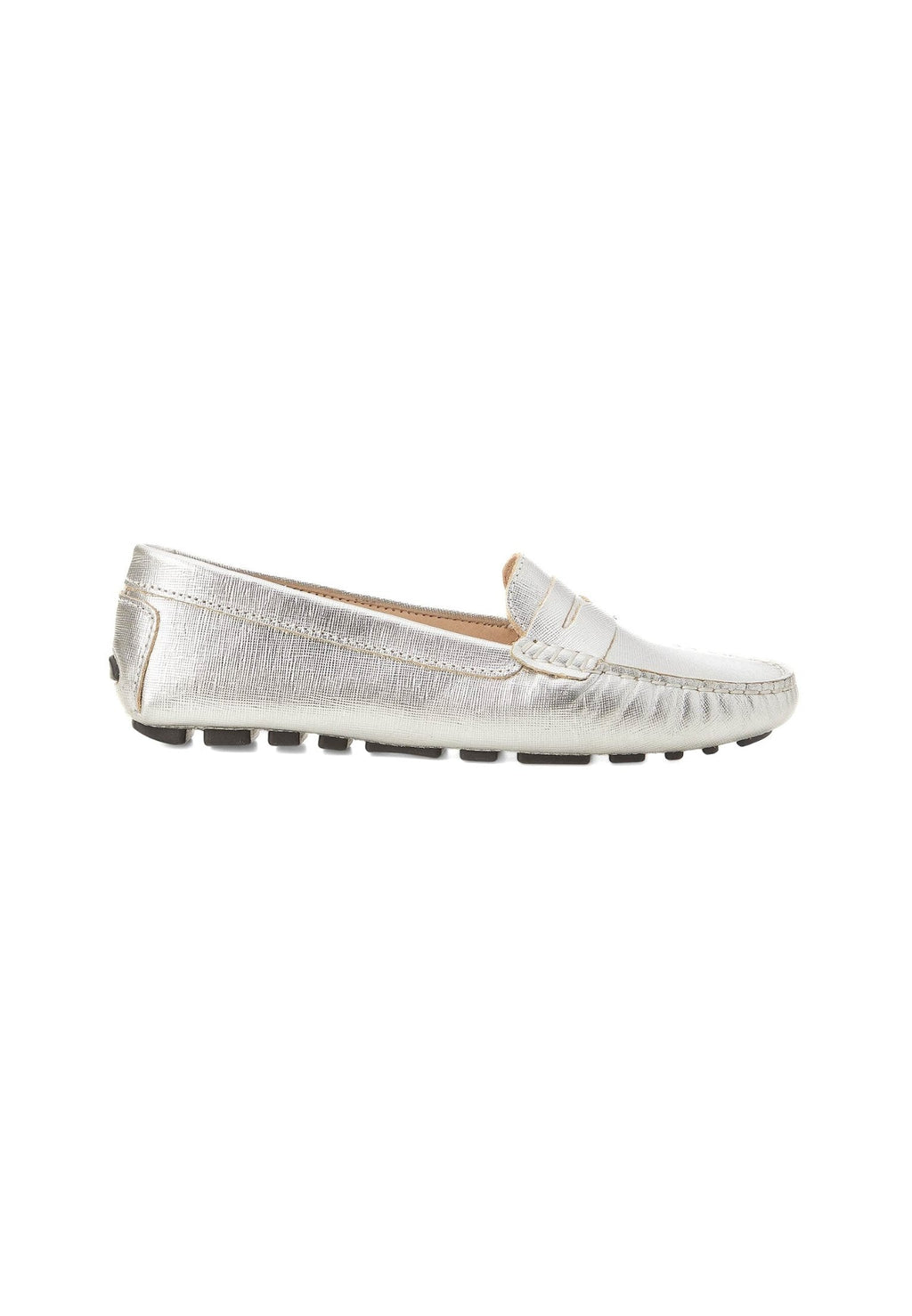Mangará Atelier Silver Calf Leather Penny Loafers – Women’S Classic Driving Women's Shoes