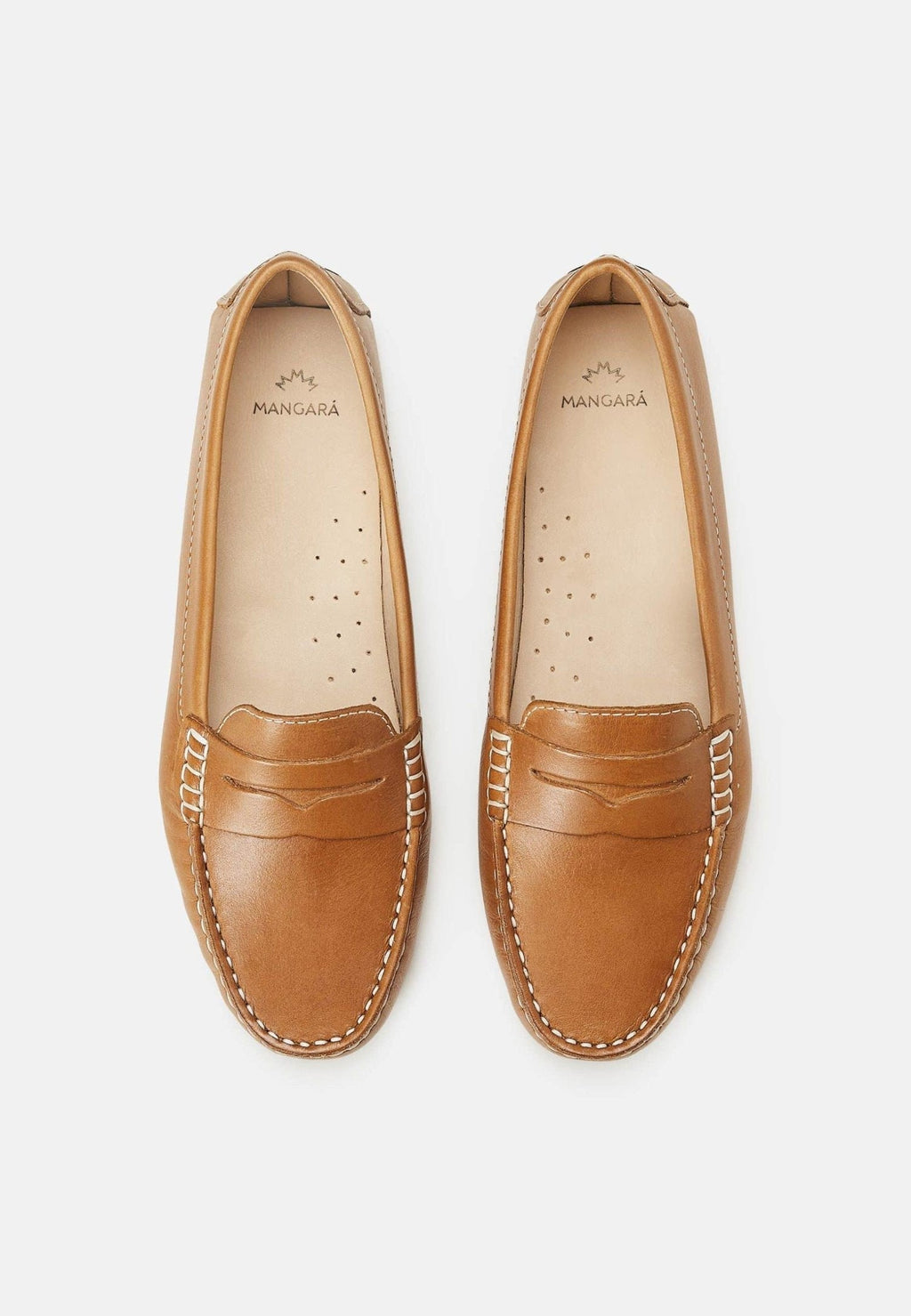 Mangará Atelier Beige Calf Leather Penny Loafers – Women’S Classic Driving Women's Shoes