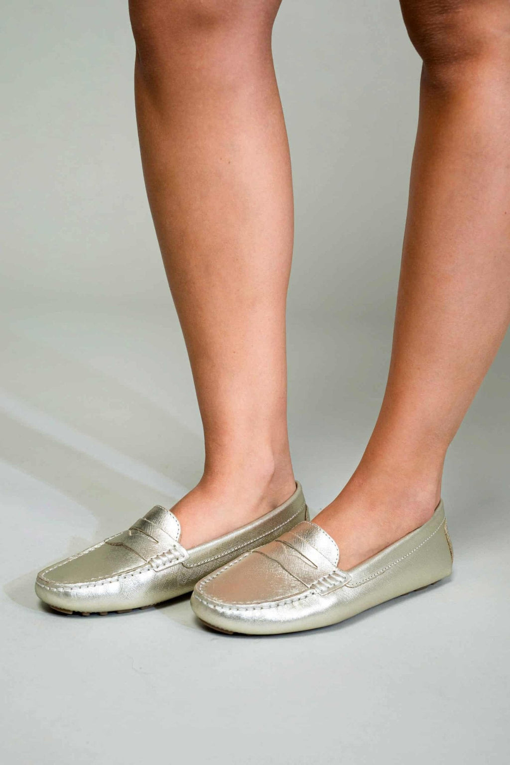 Mangará Atelier Gold Calf Leather Penny Loafers – Women’S Classic Driving Women's Shoes