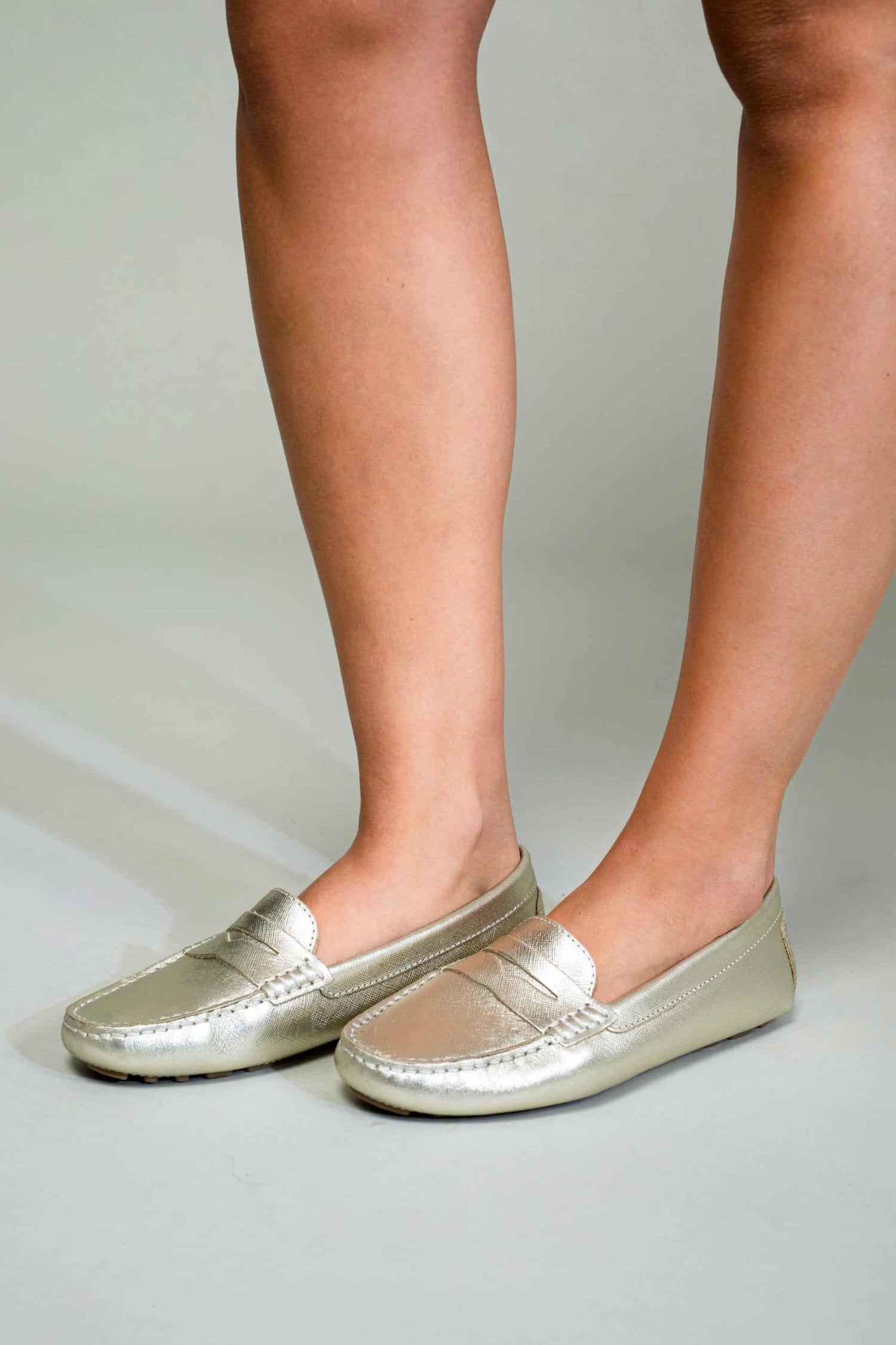 Mangará Atelier Gold Calf Leather Penny Loafers – Women’S Classic Driving Women's Shoes