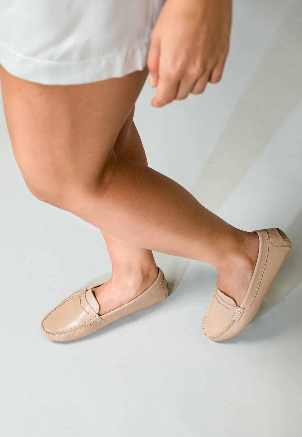 Mangará Atelier Beige Calf Leather Penny Loafers – Women’S Classic Driving Women's Shoes