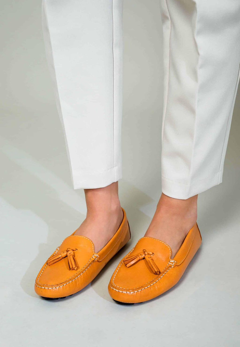 Mangará Atelier Brown Calf Leather Loafers – Women’S Driving Moccasins With Tassel Women's Detail