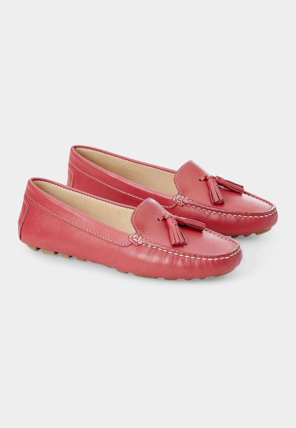 Mangará Atelier PINK Calf Leather Loafers – Women’S Driving Moccasins With Tassel Women's Detail