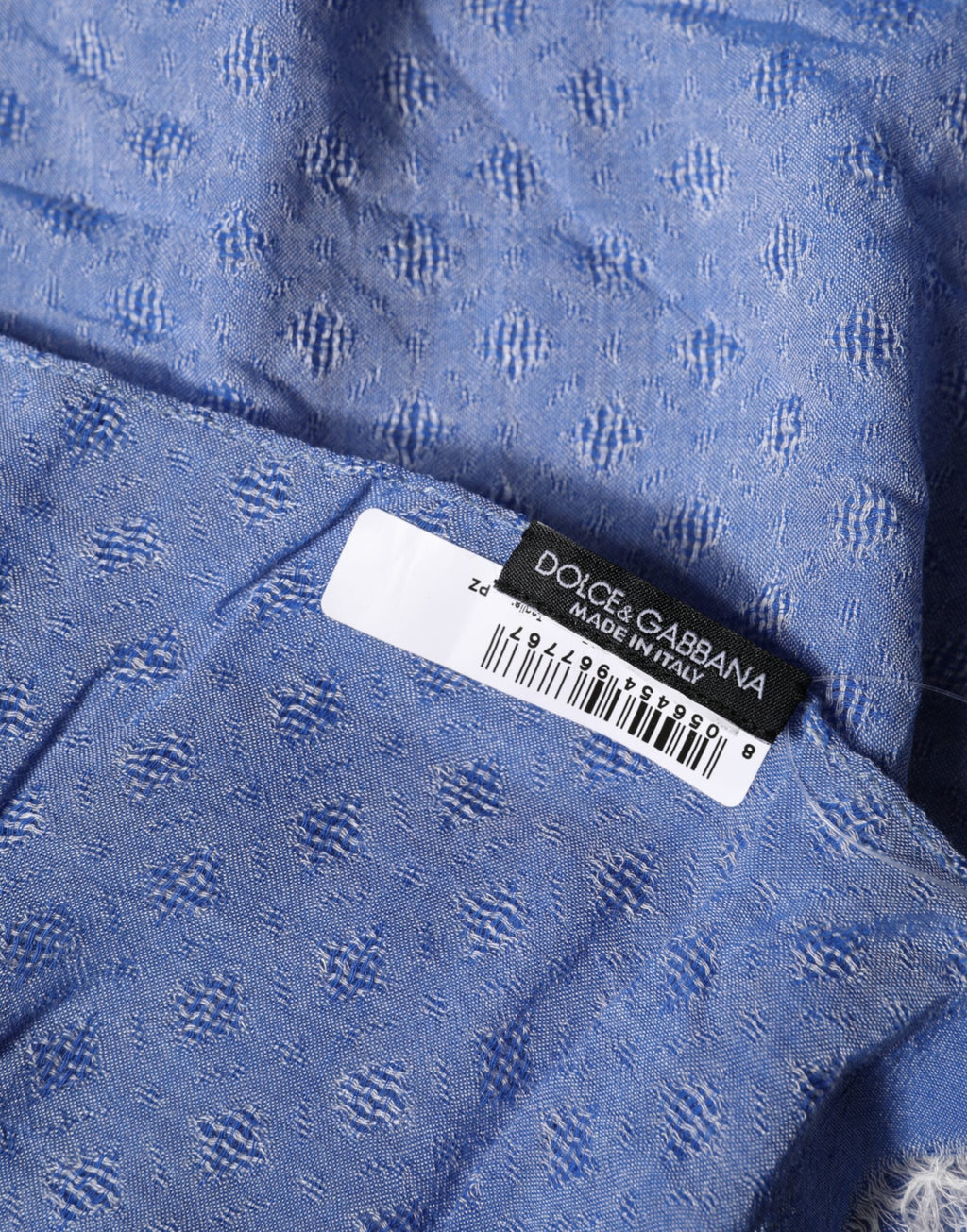 Dolce & Gabbana Blue Lace Stole Cotton Neck Wrap Shawl Men's Scarf