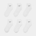 Exclusive Everyday Plus Cushioned 6 Pack Mens Socks (White/Black) — S — Front View
