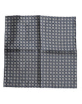 Dolce & Gabbana Blue Patterned Silk Square Handkerchief Men's Scarf