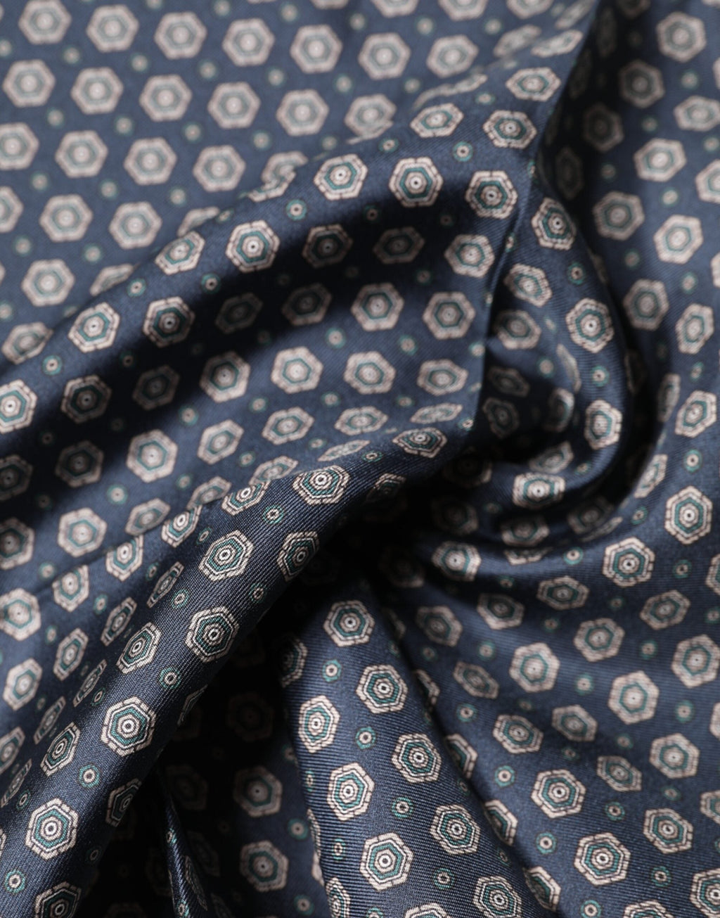 Dolce & Gabbana Blue Patterned Silk Square Handkerchief Men's Scarf