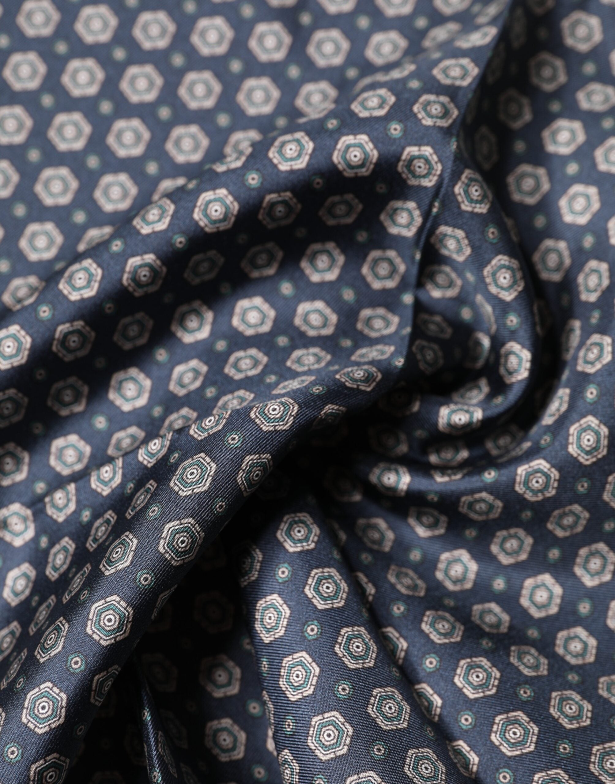 Dolce & Gabbana Blue Patterned Silk Square Handkerchief Men's Scarf