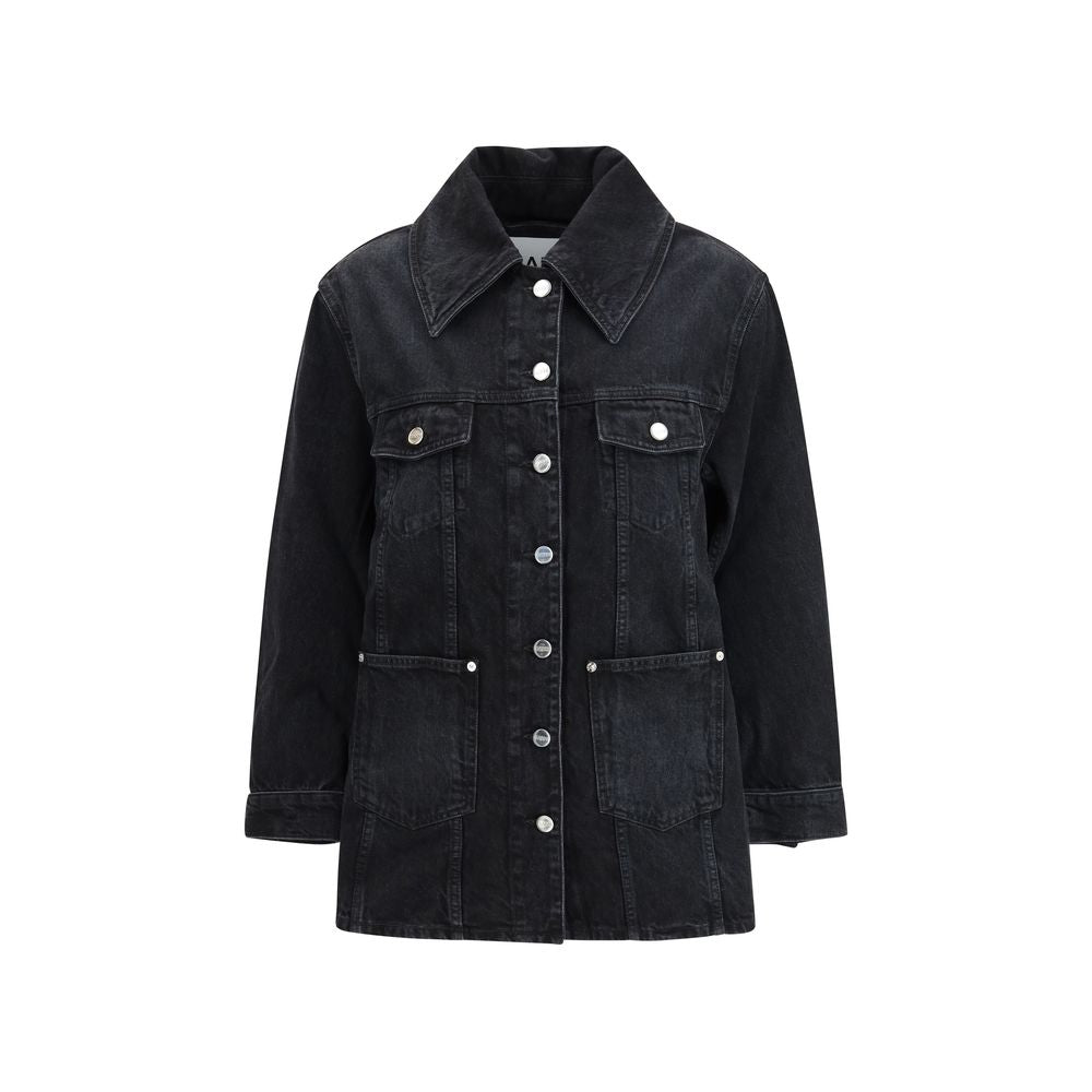 Ganni Black Cotton Denim Women's Jacket