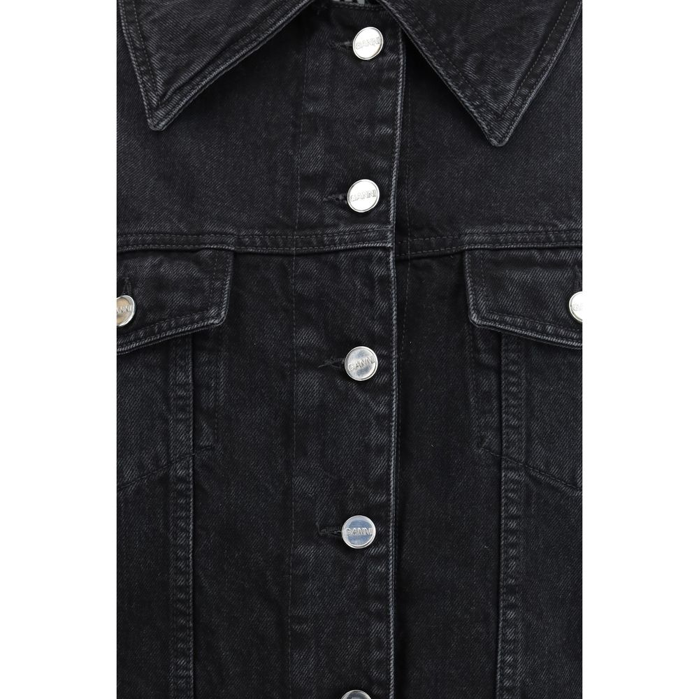 Ganni Black Cotton Denim Women's Jacket