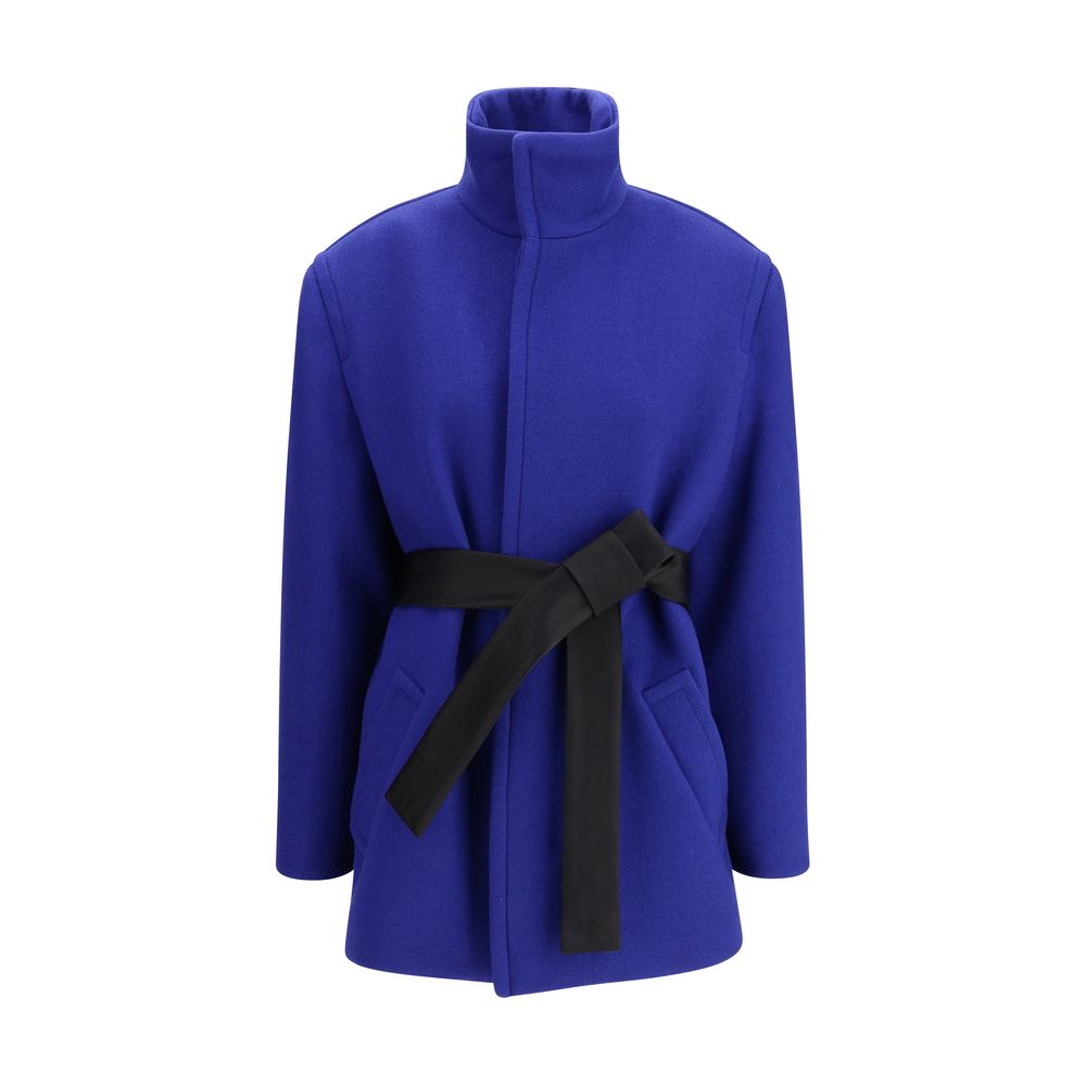 Saint Laurent Blue Wool Women's Coat