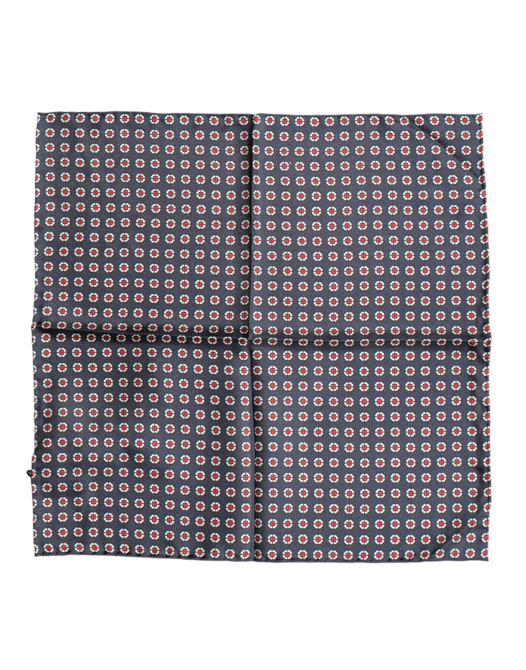 Dolce & Gabbana Blue Patterned Silk Square Handkerchief Men's Scarf