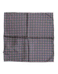 Dolce & Gabbana Blue Patterned Silk Square Handkerchief Men's Scarf