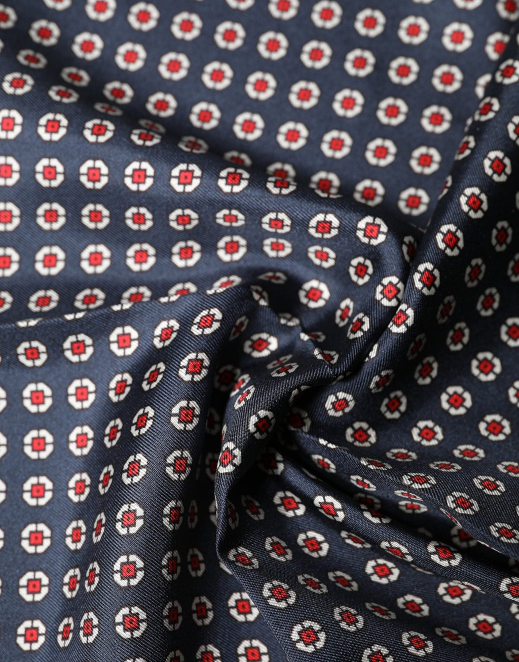 Dolce & Gabbana Blue Patterned Silk Square Handkerchief Men's Scarf