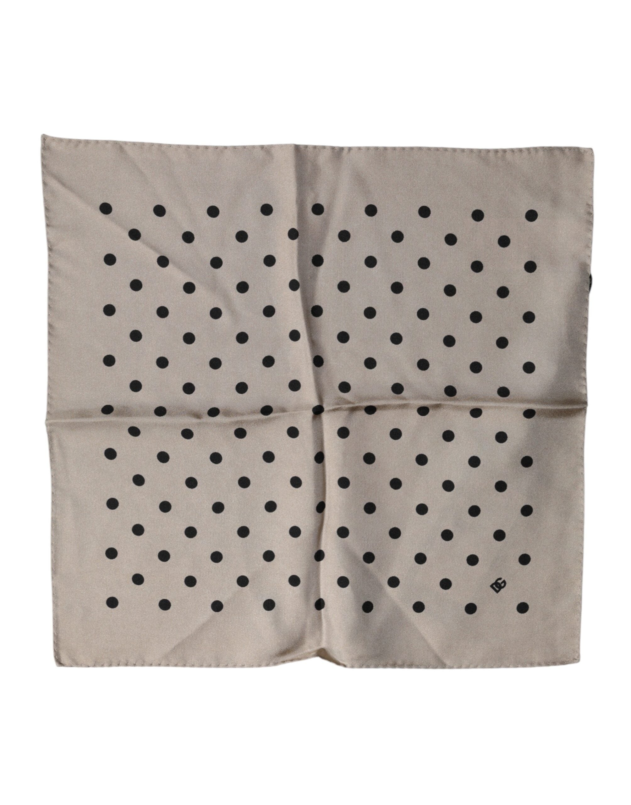 Dolce & Gabbana Brown Polka Dot Square Handkerchief Men's Scarf