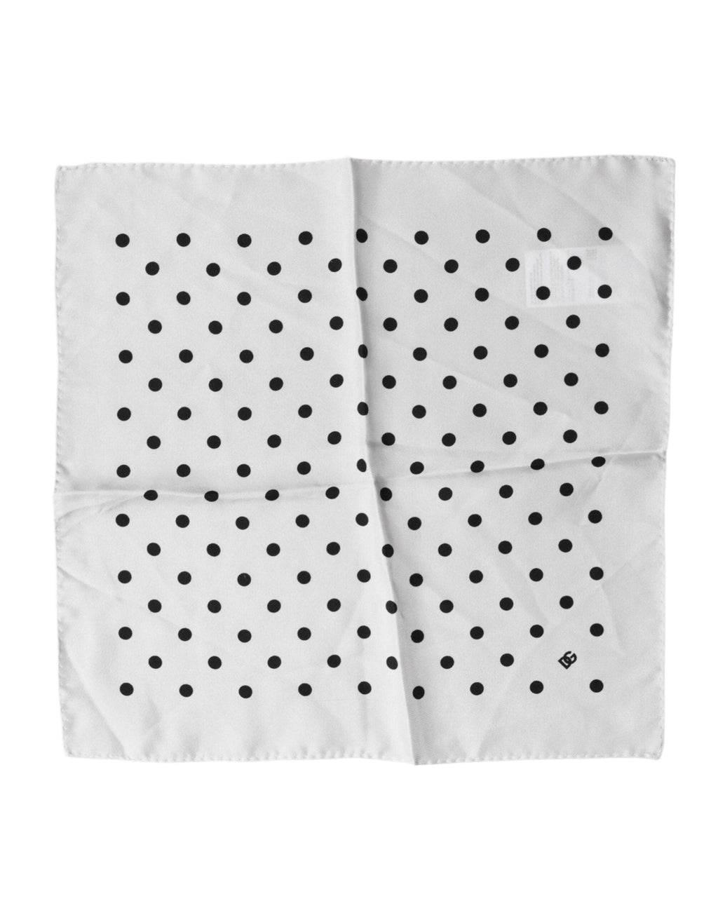 Dolce & Gabbana White Polka Dot Square Handkerchief Men's Scarf