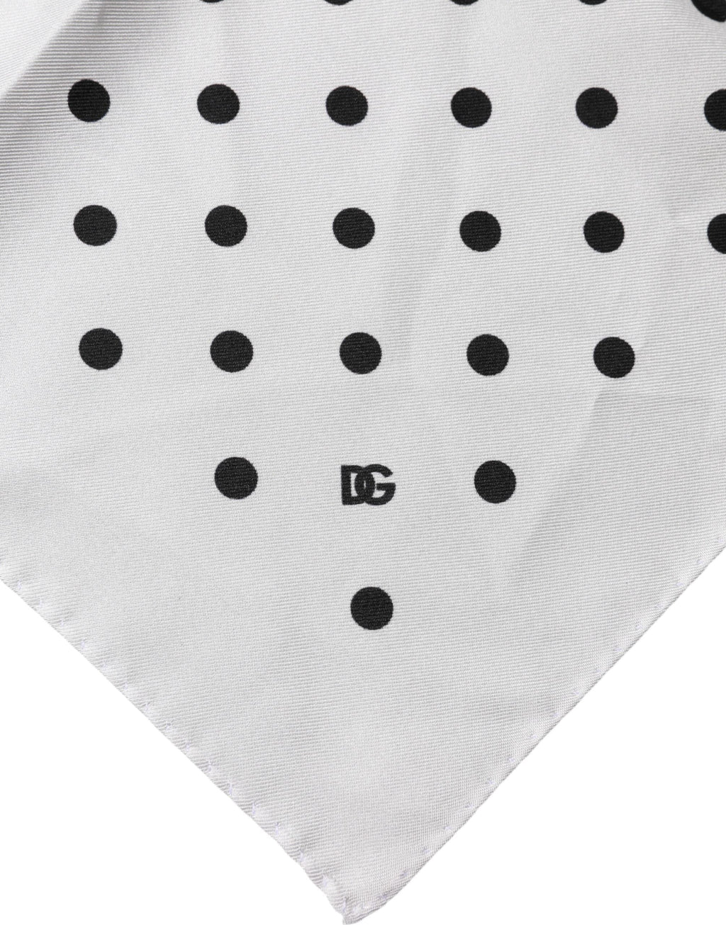 Dolce & Gabbana White Polka Dot Square Handkerchief Men's Scarf