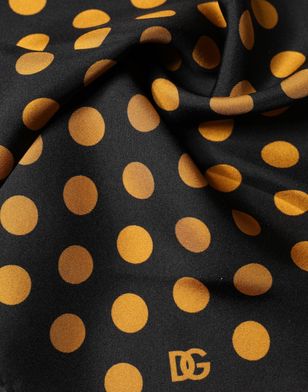 Dolce & Gabbana Black Polka Dot Square Handkerchief Men's Scarf
