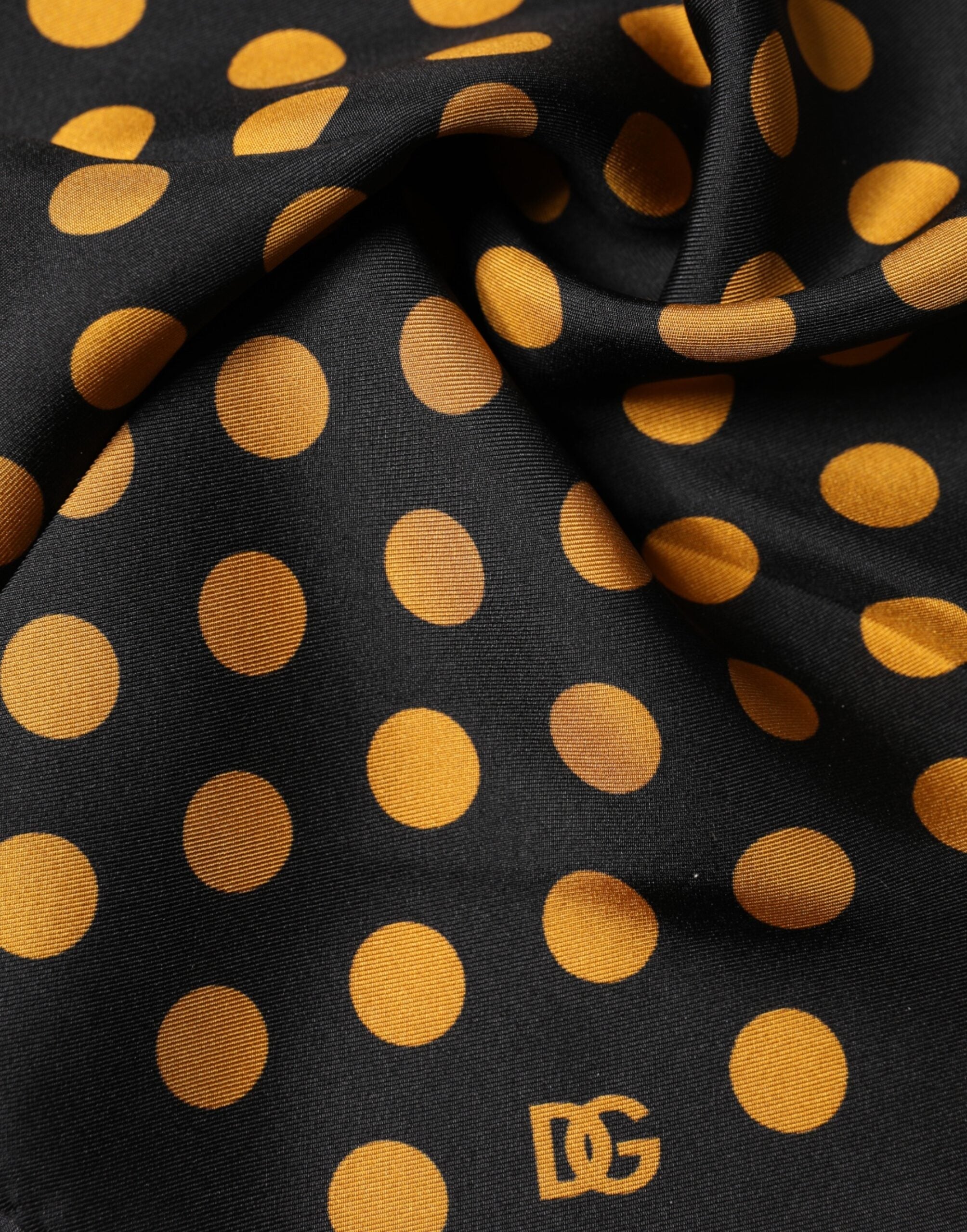 Dolce & Gabbana Black Polka Dot Square Handkerchief Men's Scarf